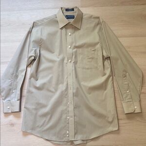 Stafford Tan Dress Shirt with Standard Collar and Long Sleeves